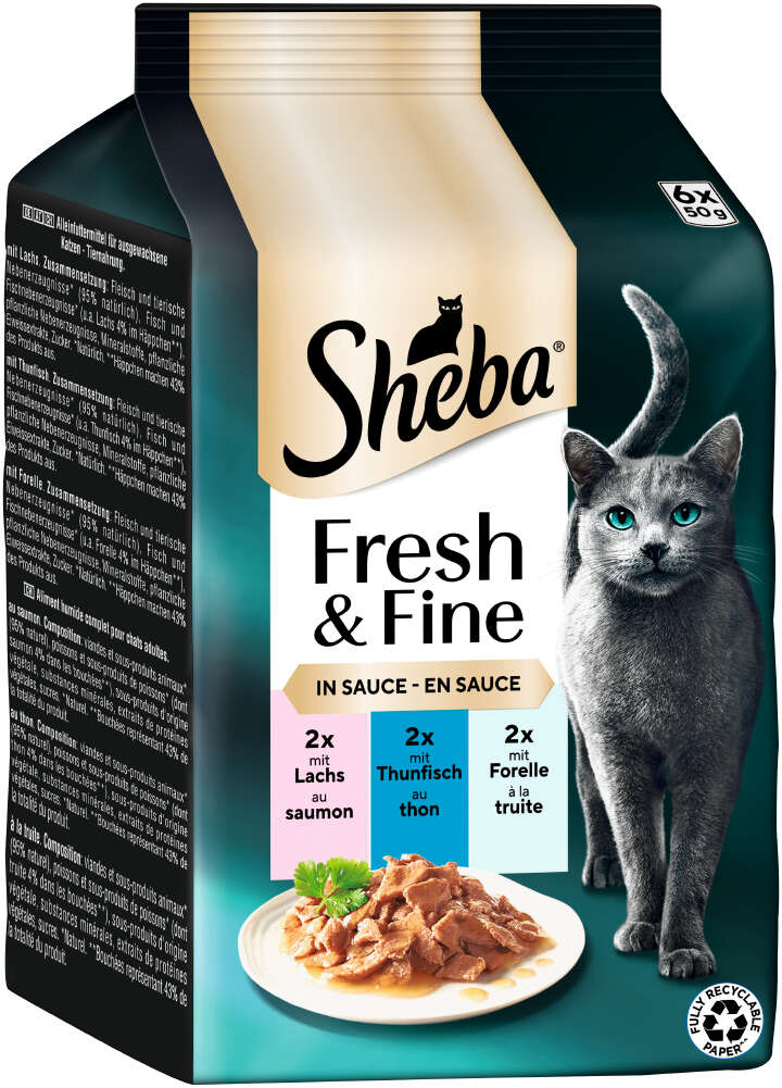 Sheba Katzen-Nassfutter Fresh+Fine in Sauce Thunfisch+Lachs+Forelle